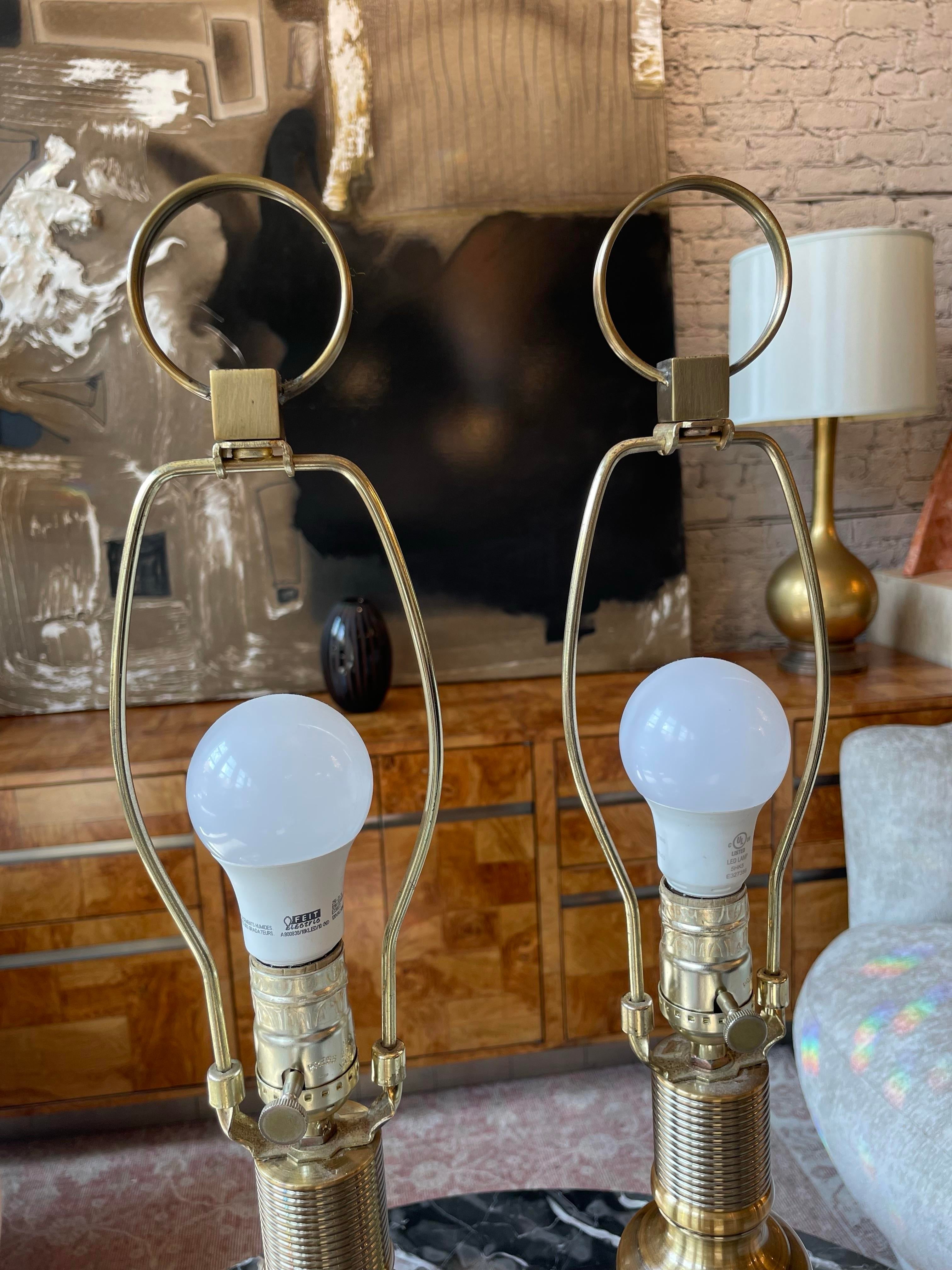 1970s Vintage Green Geometric Lamps
