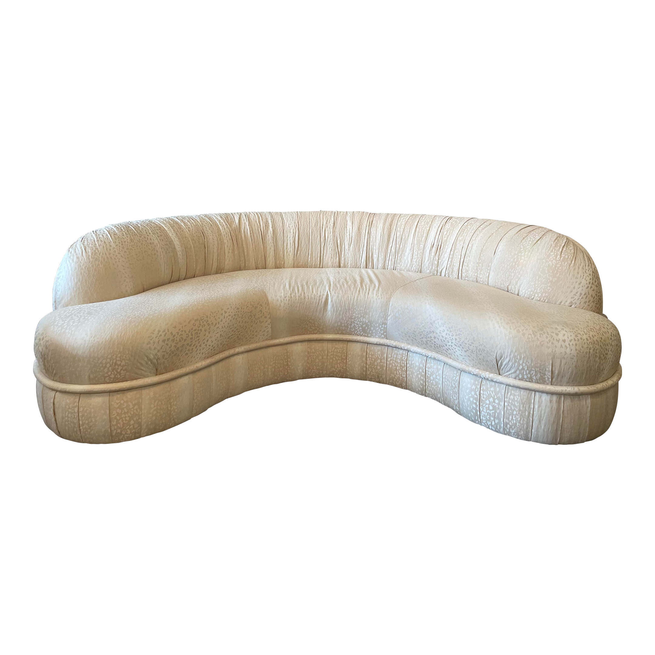 1970s Vintage Kidney Curved Sofa