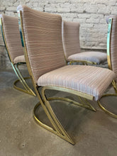 Load image into Gallery viewer, 1970s Vintage Pierre Cardin Brass Cantilever Z Chairs - Set of 6
