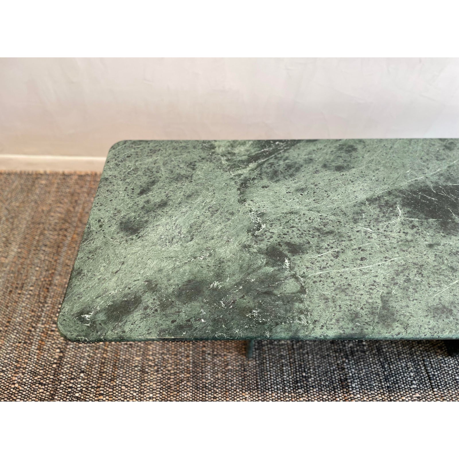 1970s Vintage Rainforest Green Marble Coffee Table