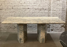 Load image into Gallery viewer, 1980s Blue Gray Marble Vintage Postmodern Dining Table
