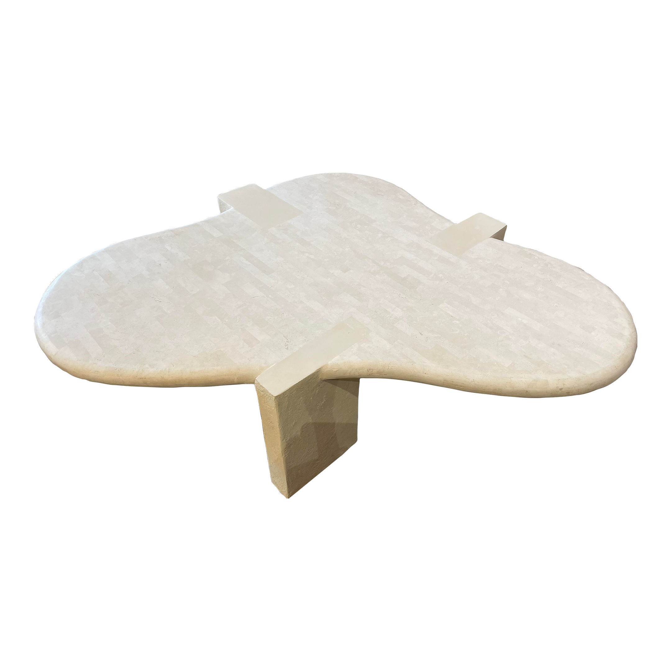 1980s Maitland Smith Tessellated Stone Biomorphic Coffee Table