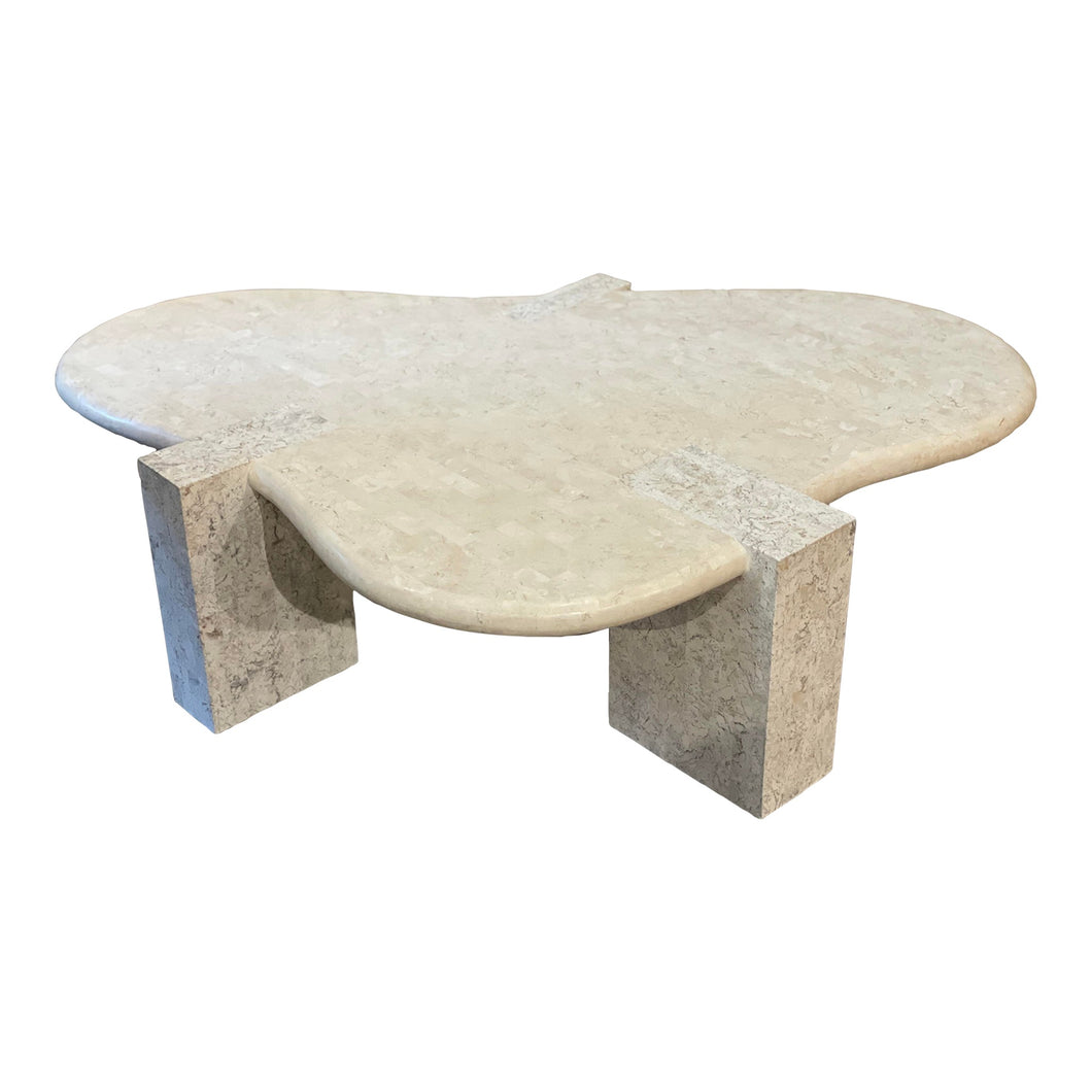 1980s Maitland-Smith Tessellated Stone Biomorphic Coffee Table