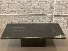 Cargar imagen en el visor de la galería, 1980s Nero Marquina Postmodern Black Marble Coffee Table
