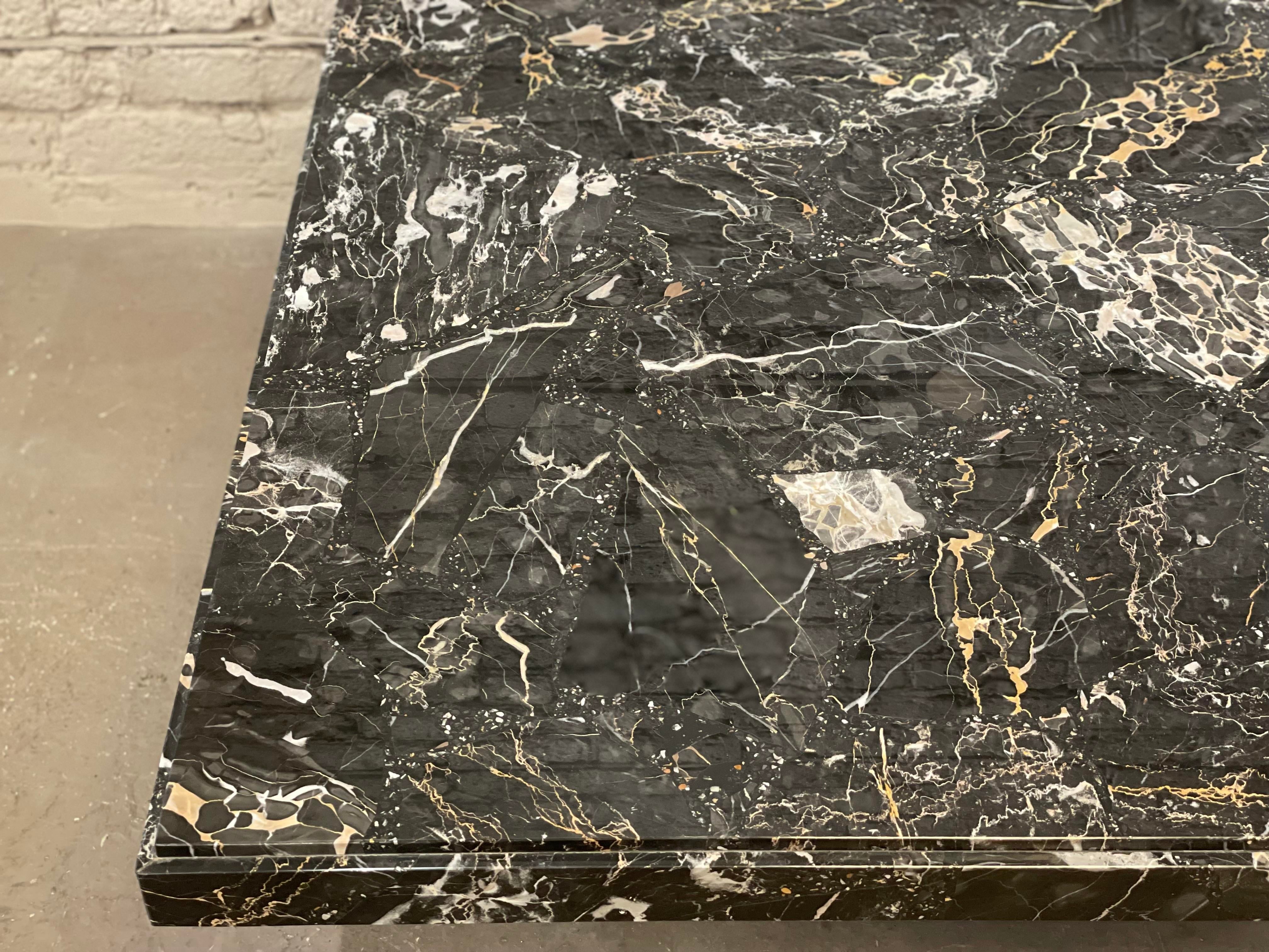 1980s Nero Portoro Italian Marble Vintage Coffee Table