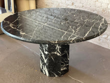 Load image into Gallery viewer, 1980s Postmodern Black Nero Marquina Dining Table
