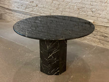 Cargar imagen en el visor de la galería, 1980s Postmodern Nero Marquina Marble Dining Table

