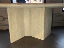 Load image into Gallery viewer, 1980s Postmodern Travertine Dining Table With Zig Zag Base

