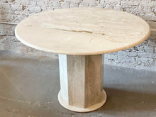 Load image into Gallery viewer, 1980s Postmodern Travertine Honed Dining Table
