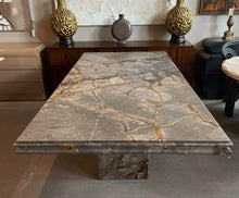 Load image into Gallery viewer, 1980s Postmodern Vintage Emperado Honed Marble Dining Table
