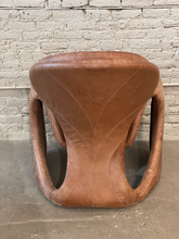 Load image into Gallery viewer, 1980s Sculptural Postmodern Distressed Leather Chair
