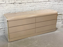 Load image into Gallery viewer, 1980s Taupe Lacquer and Brass Postmodern Dresser
