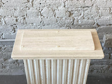 Load image into Gallery viewer, 1980s Travertine Channeled Pedestals - a Pair
