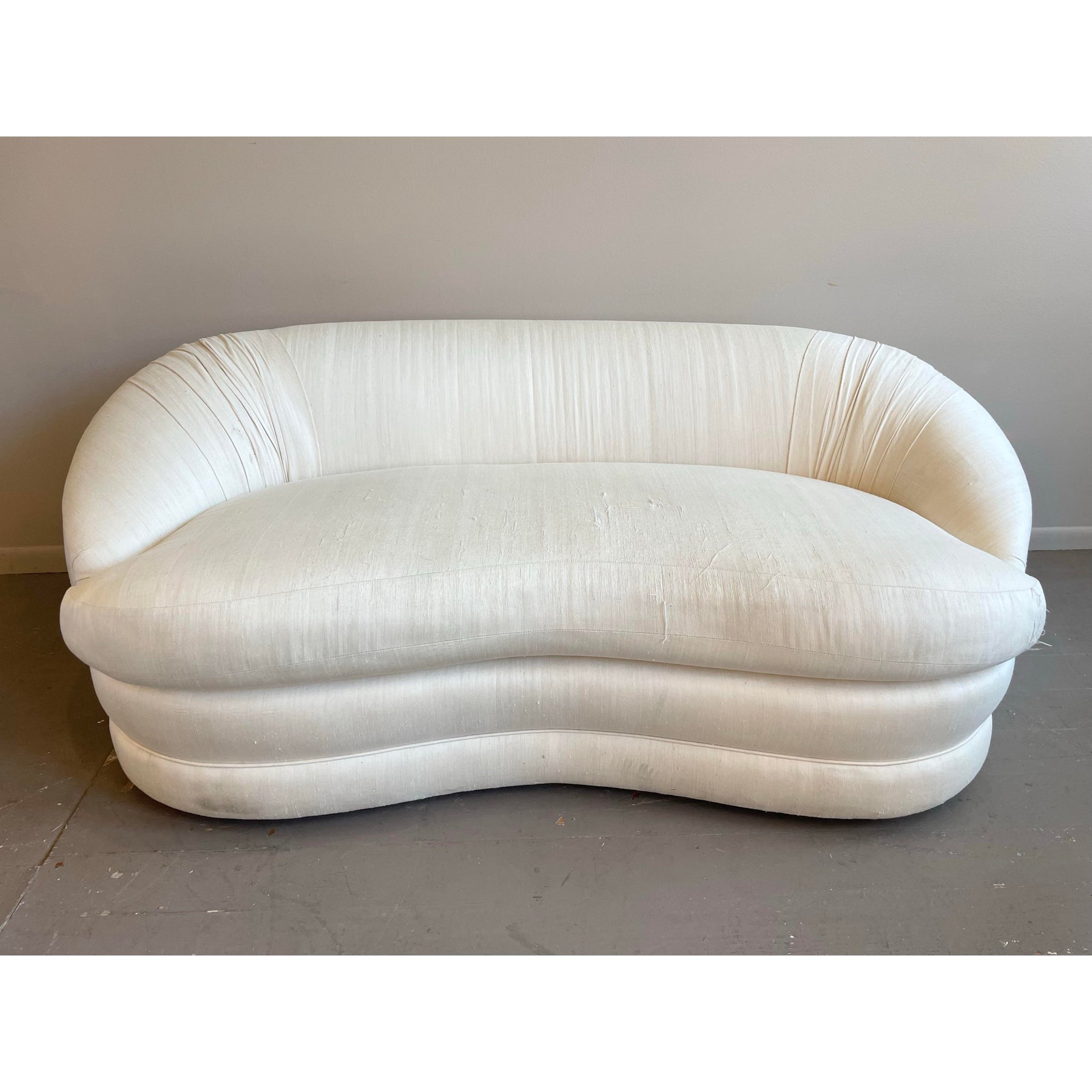 1980s Vintage A. Rudin Curved Loveseat Sofa