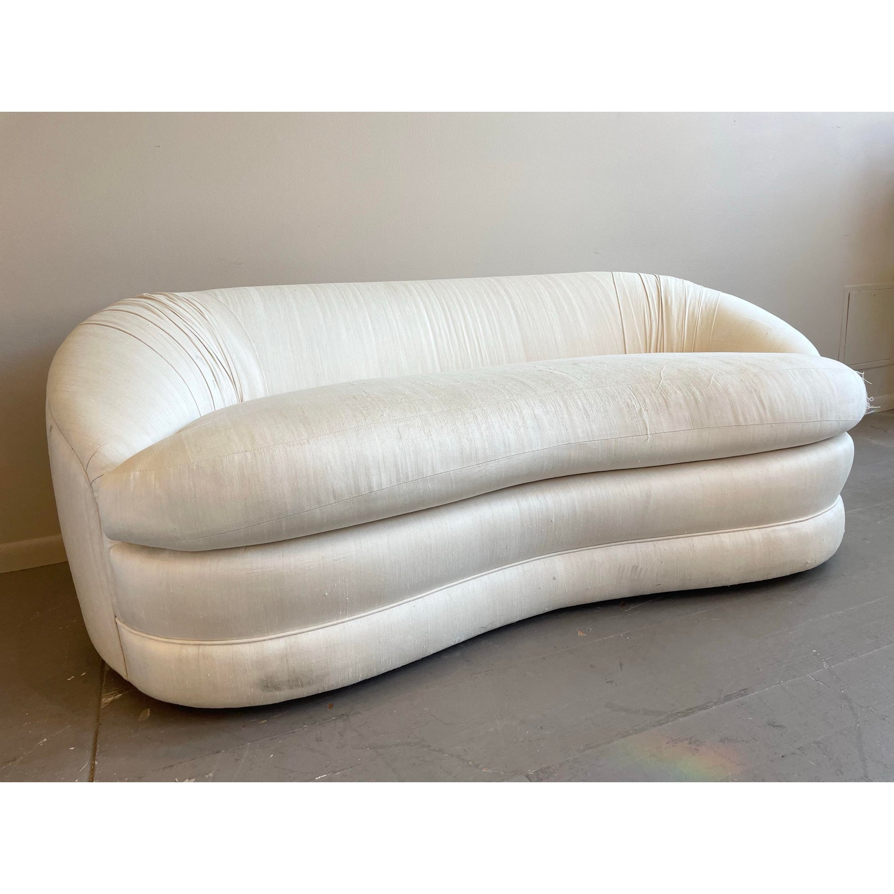 1980s Vintage A. Rudin Curved Loveseat Sofa