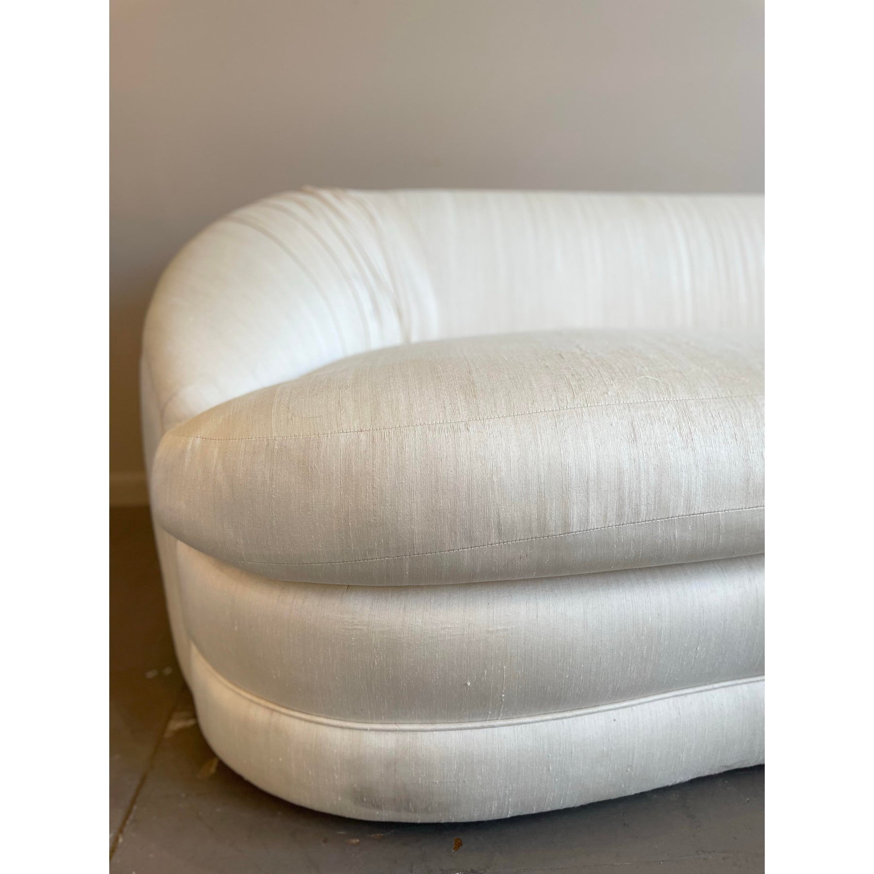 1980s Vintage A. Rudin Curved Loveseat Sofa
