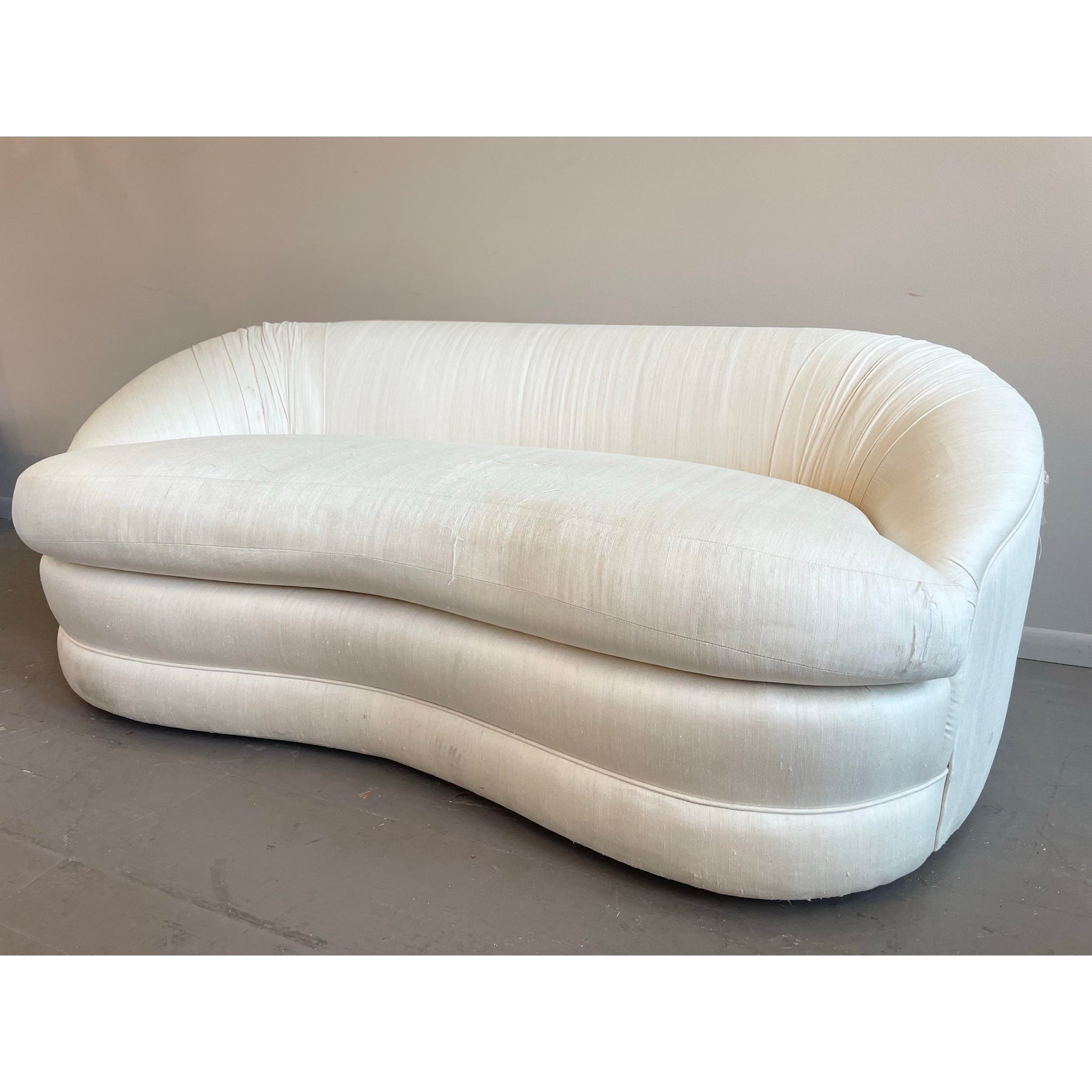 1980s Vintage A. Rudin Curved Loveseat Sofa