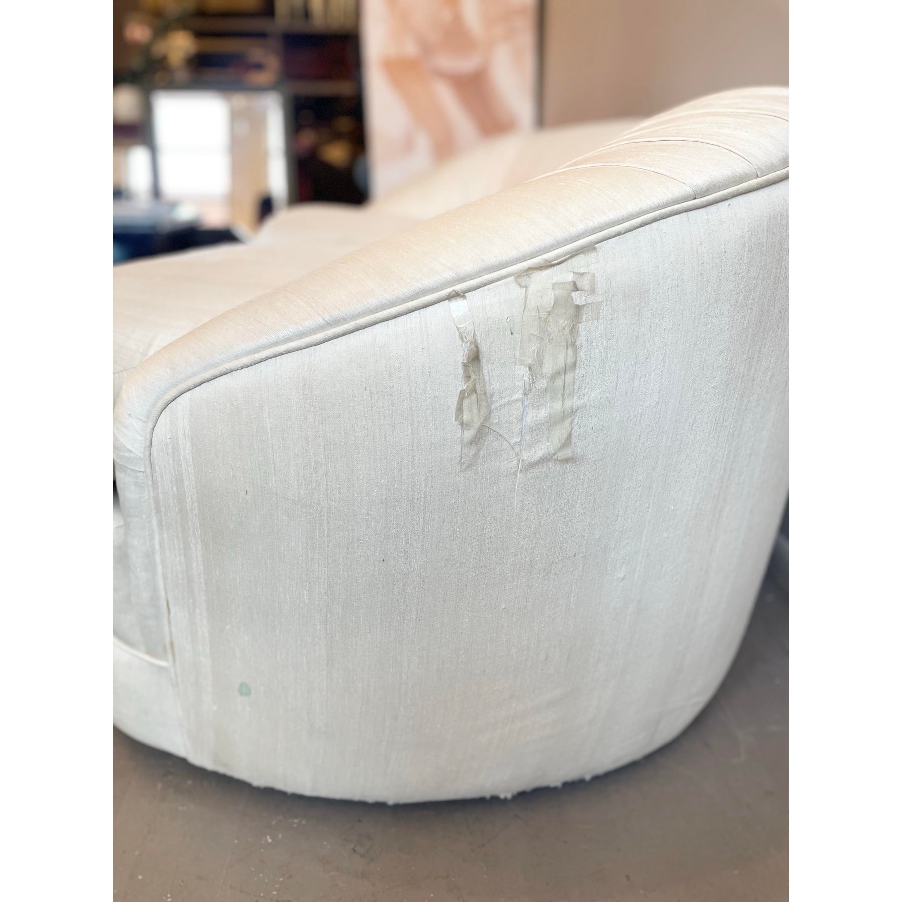 1980s Vintage A. Rudin Curved Loveseat Sofa
