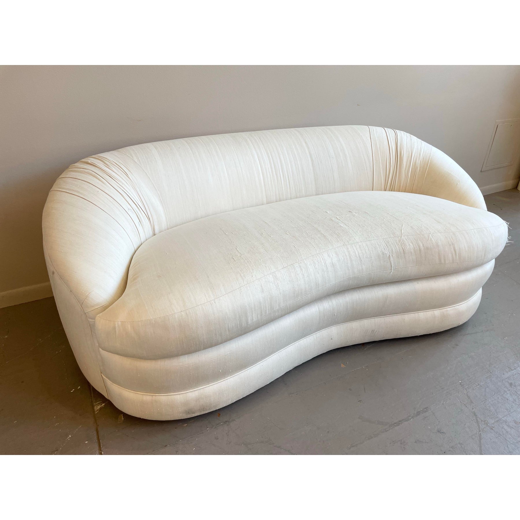 1980s Vintage A. Rudin Curved Loveseat Sofa