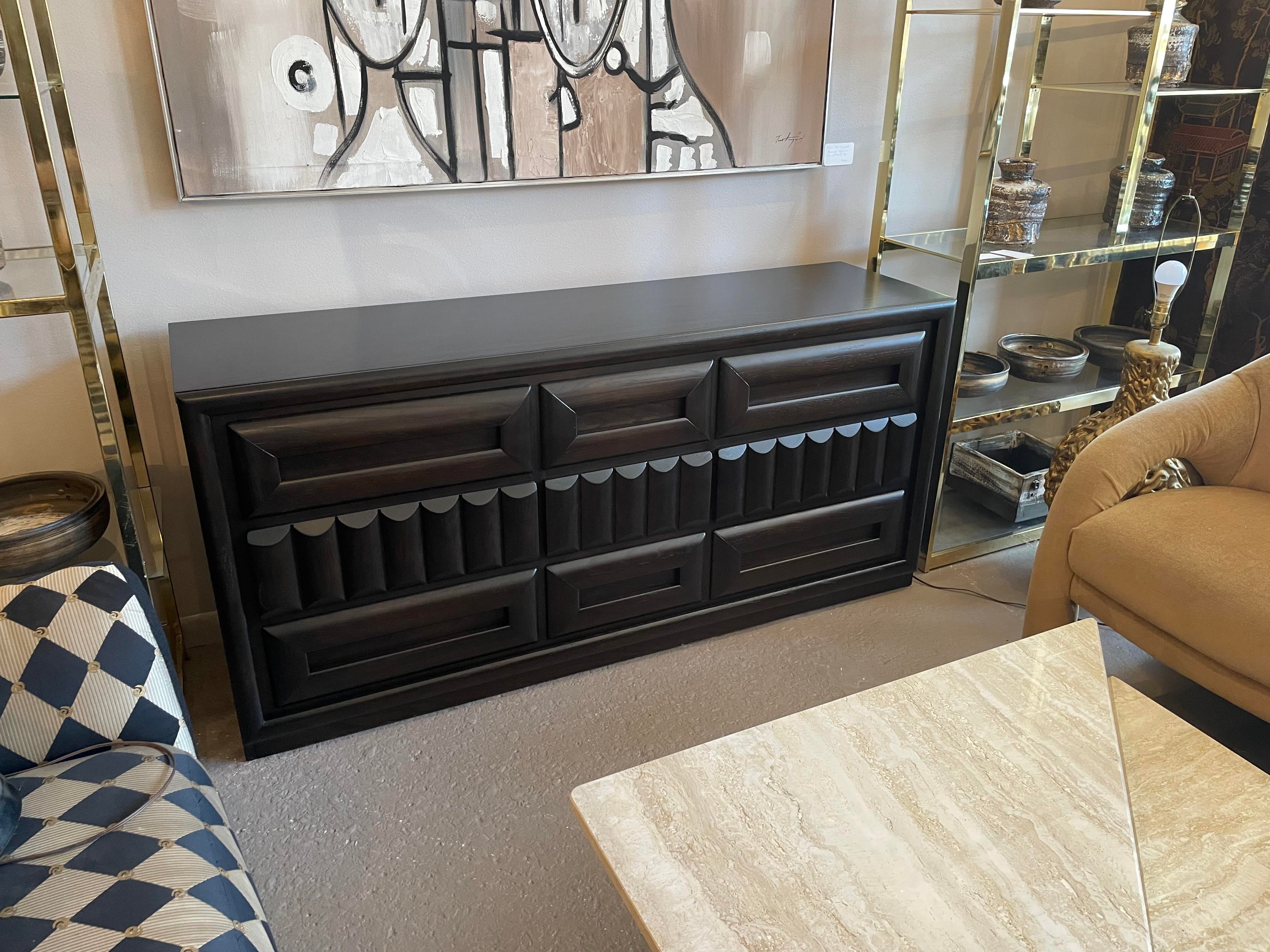 1980s Vintage Brutalist Dresser Credenza