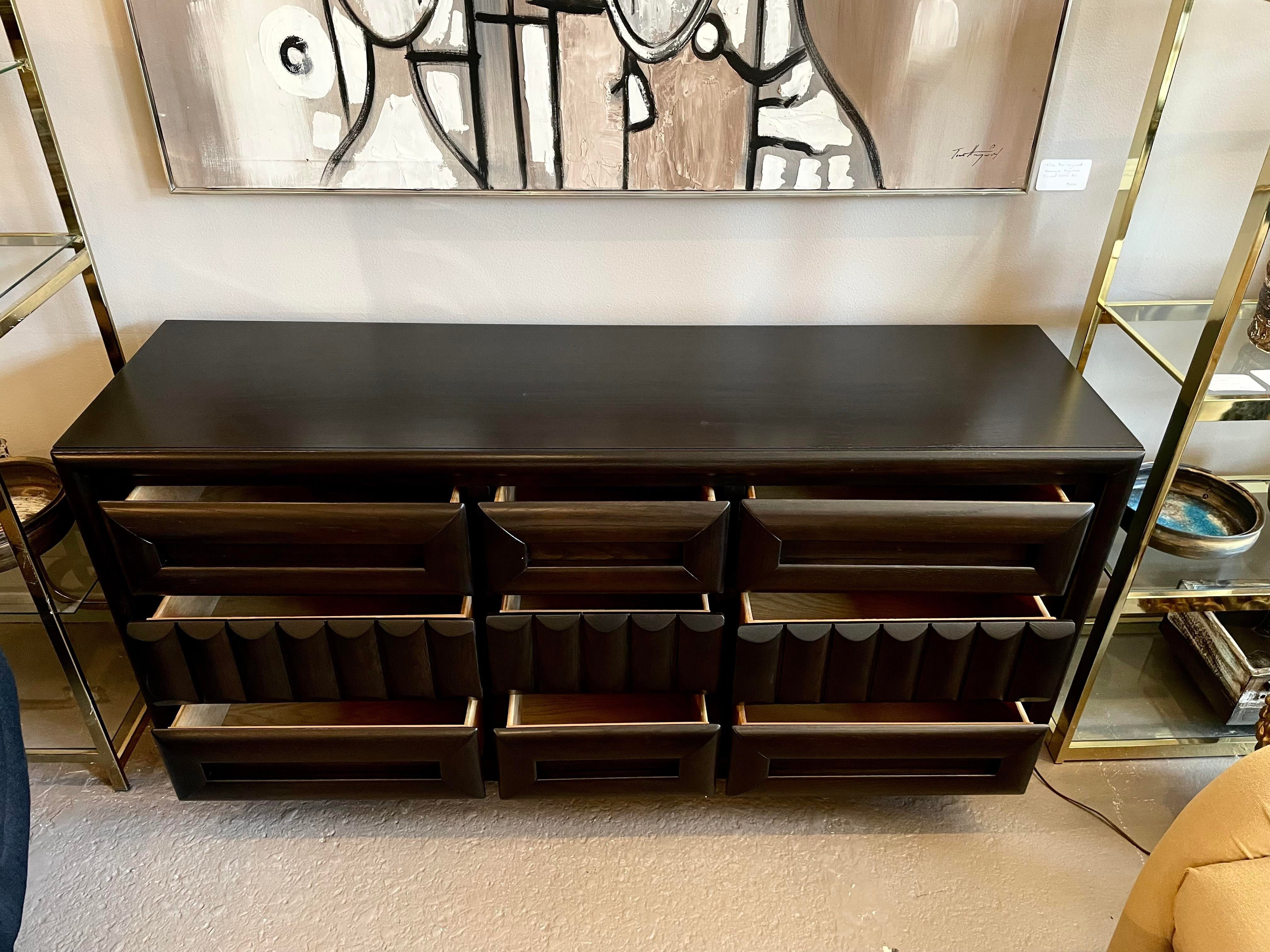 1980s Vintage Brutalist Dresser Credenza