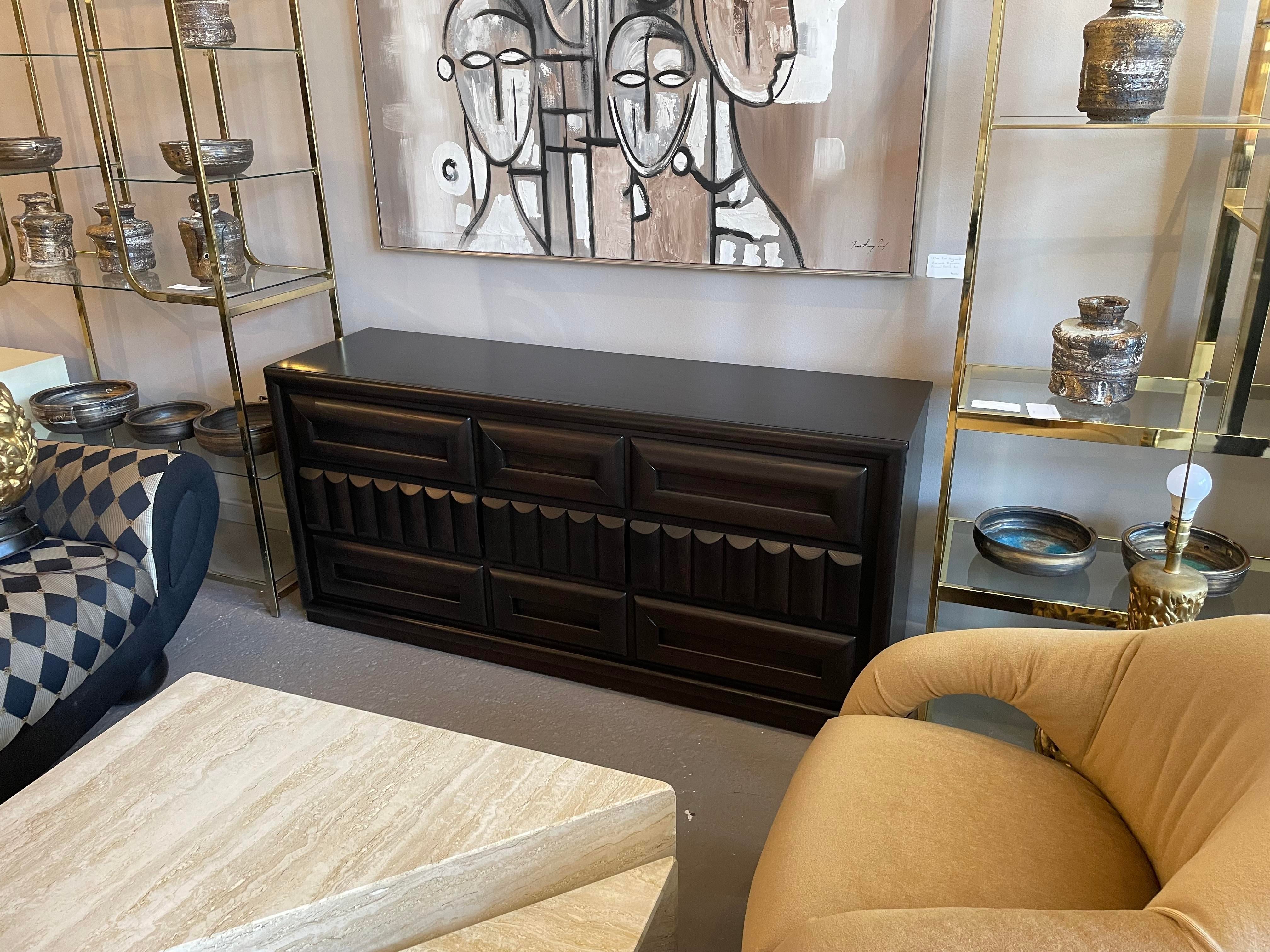 1980s Vintage Brutalist Dresser Credenza
