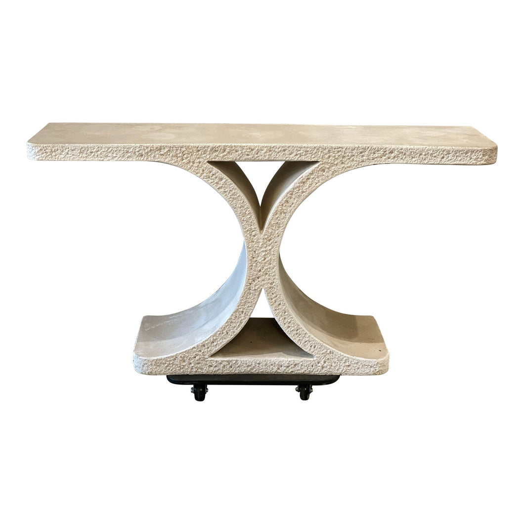 1980s Vintage Concrete Console Table in the Style of Karl Lagerfeld