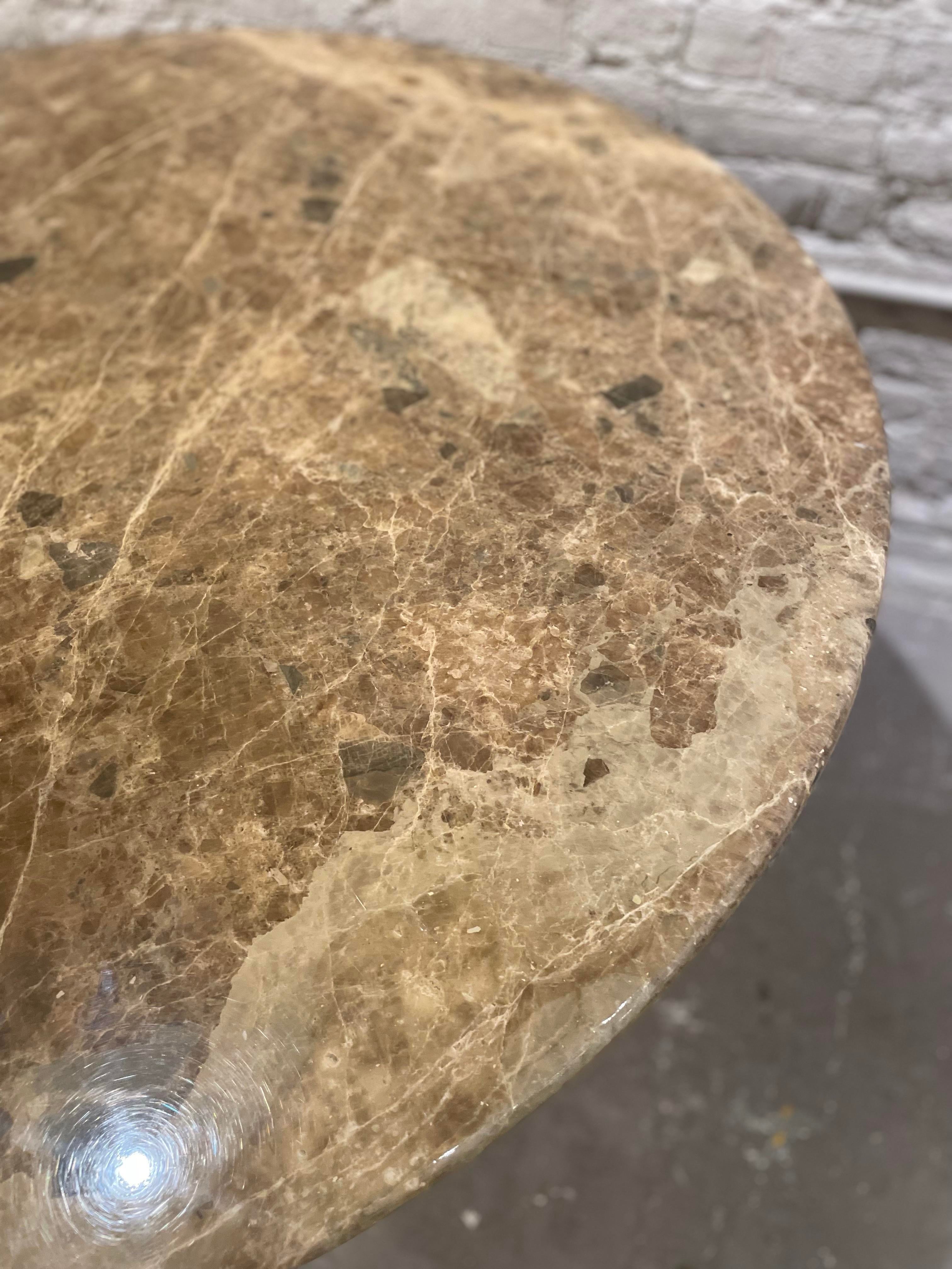 1980s Vintage Emperador Italian Marble Entry Dining Table