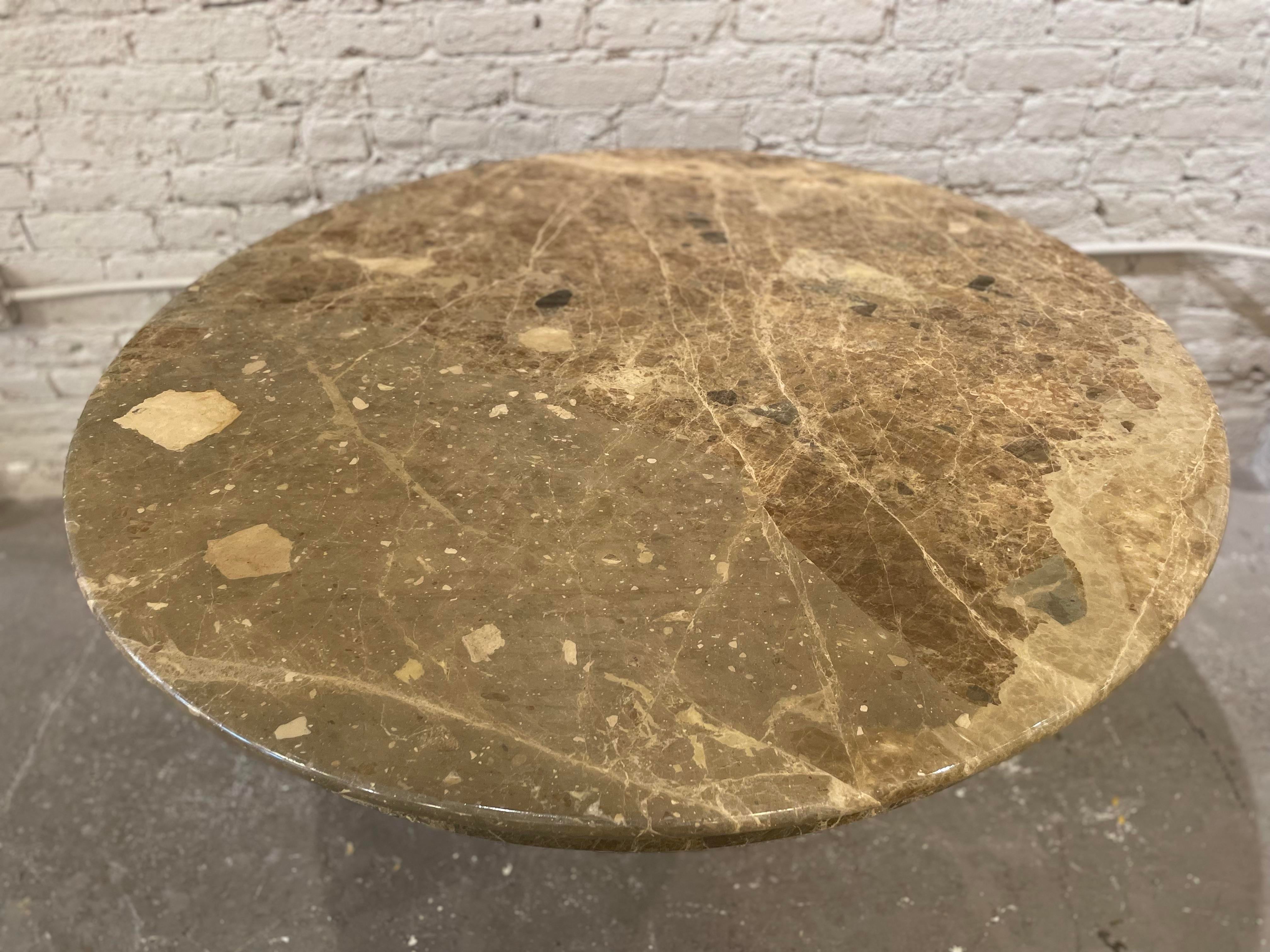 1980s Vintage Emperador Italian Marble Entry Dining Table