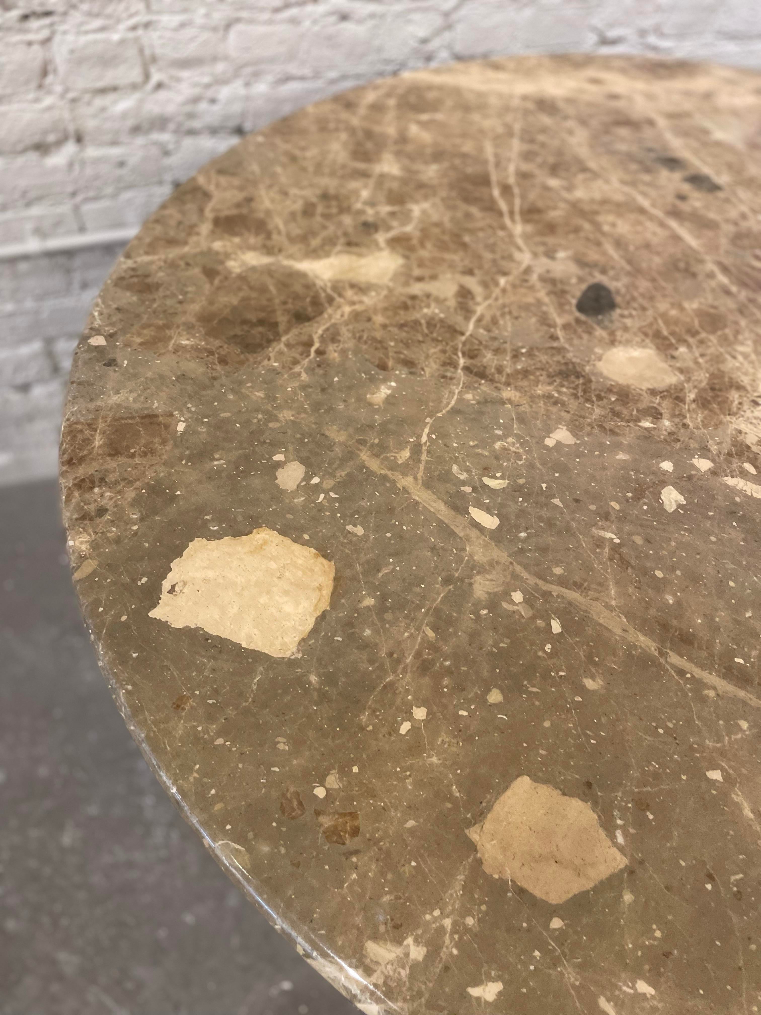 1980s Vintage Emperador Italian Marble Entry Dining Table