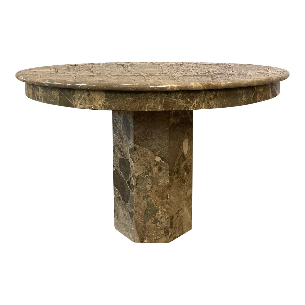 1980s Vintage Emperador Italian Marble Entry Dining Table