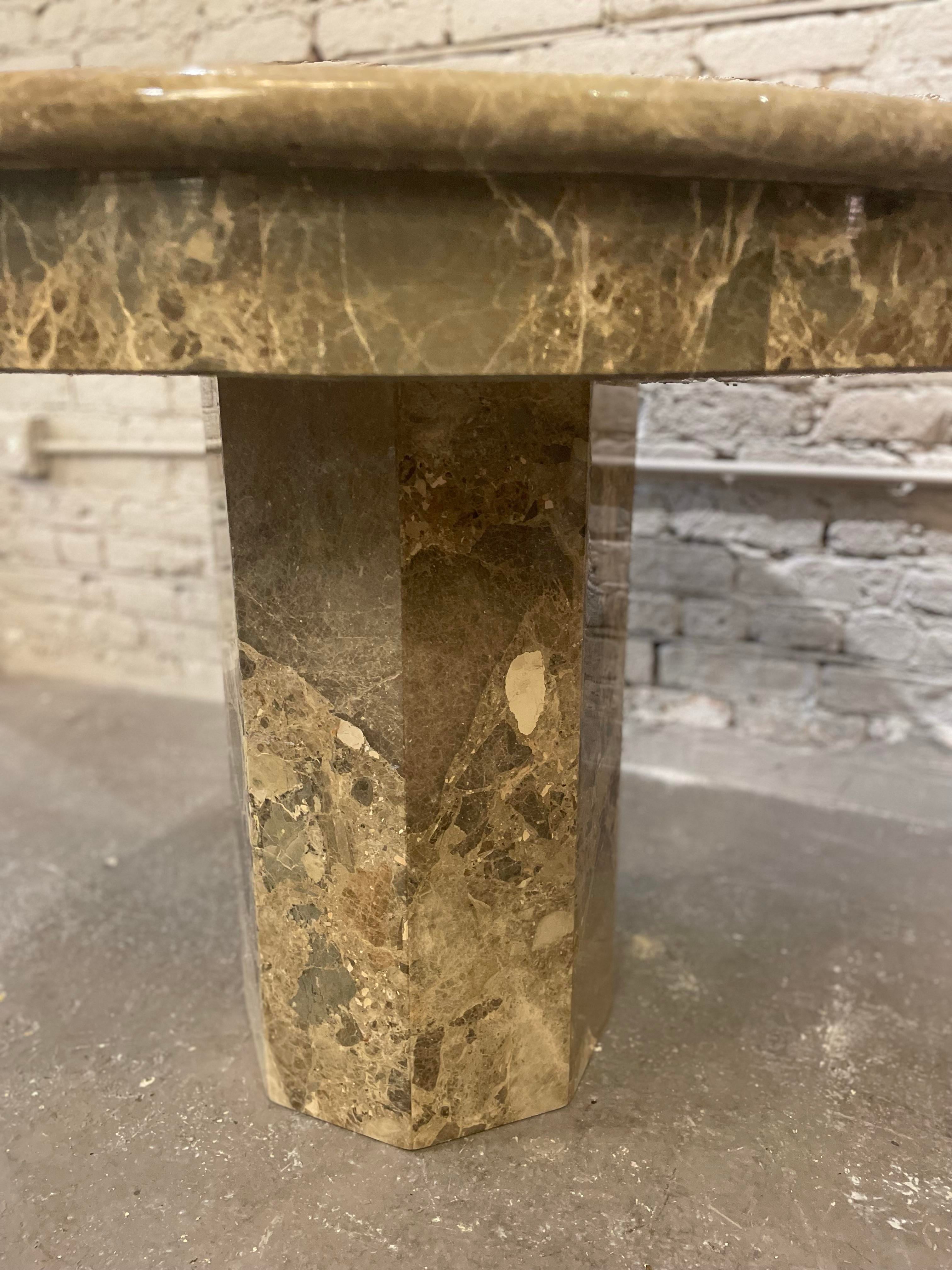 1980s Vintage Emperador Italian Marble Entry Dining Table