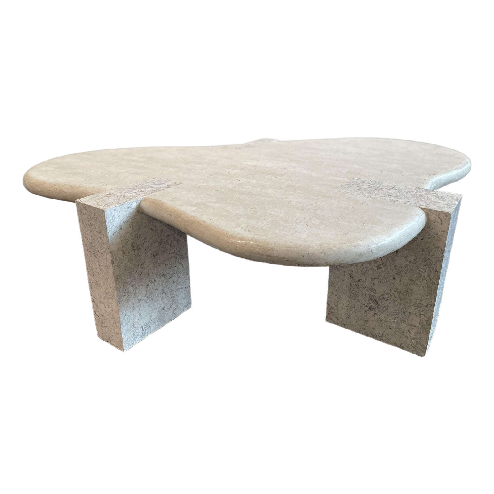 1980s Vintage in the Manner of Maitland Smith Biomorphic Tessellated Stone Coffee Table