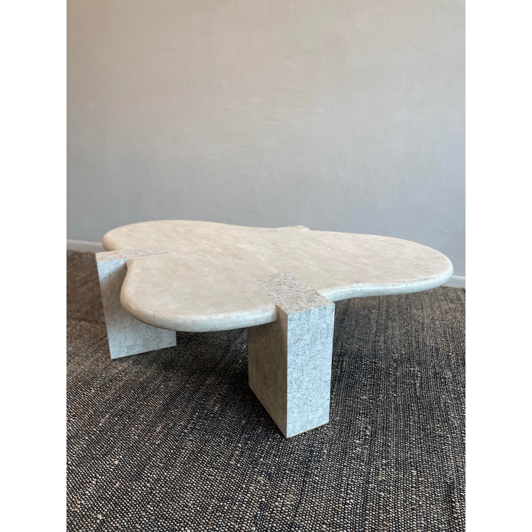 1980s Vintage in the Manner of Maitland Smith Biomorphic Tessellated Stone Coffee Table