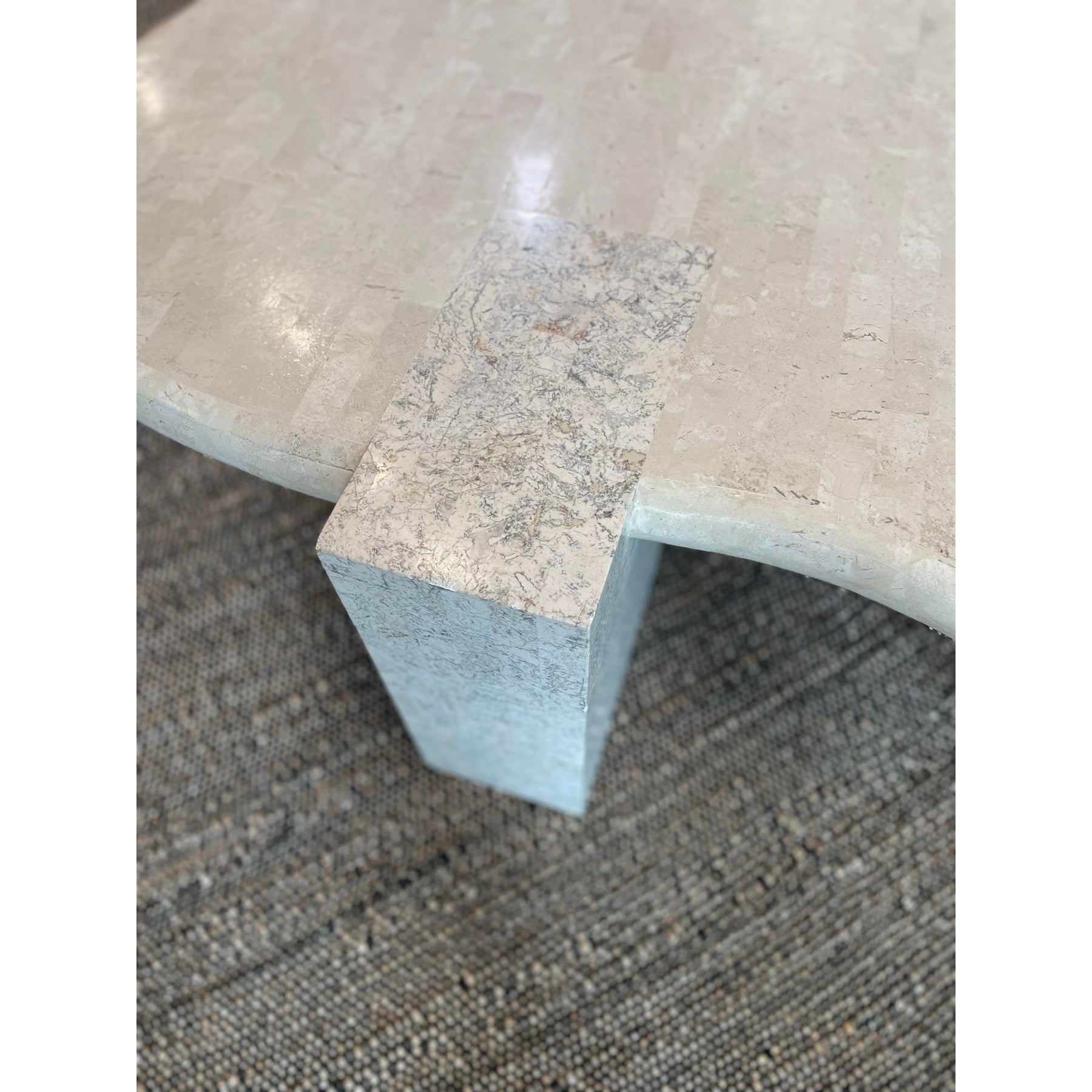 1980s Vintage in the Manner of Maitland Smith Biomorphic Tessellated Stone Coffee Table