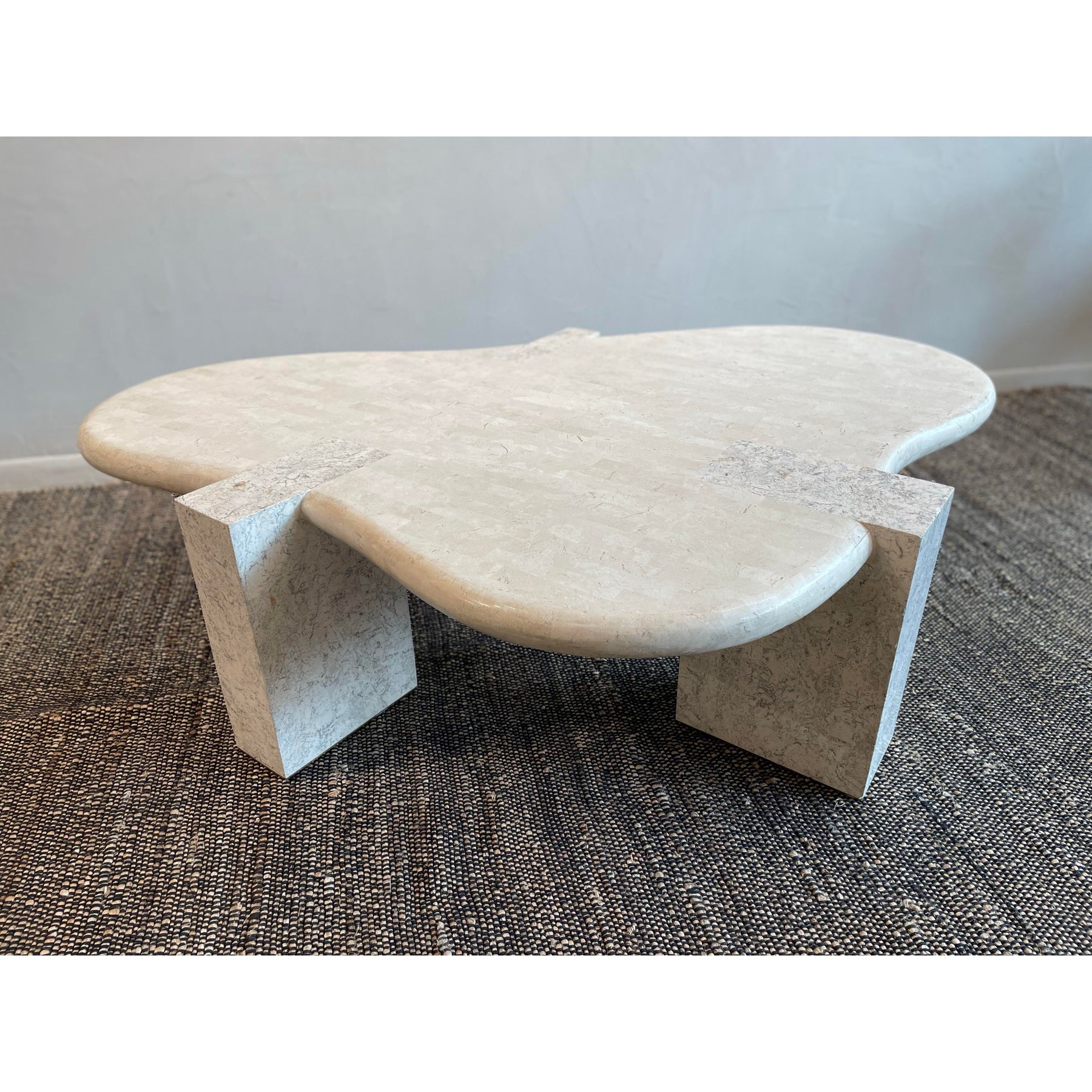 1980s Vintage in the Manner of Maitland Smith Biomorphic Tessellated Stone Coffee Table