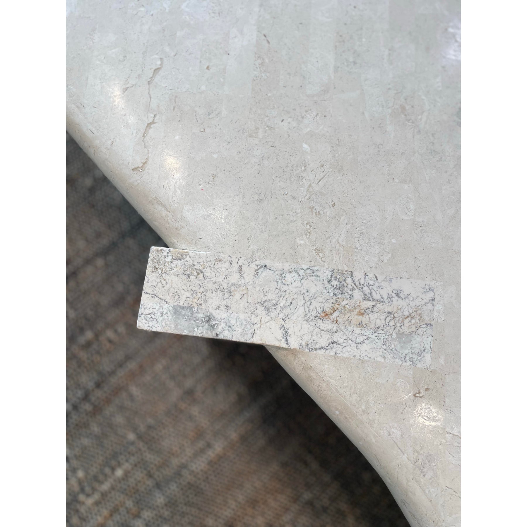 1980s Vintage in the Manner of Maitland Smith Biomorphic Tessellated Stone Coffee Table