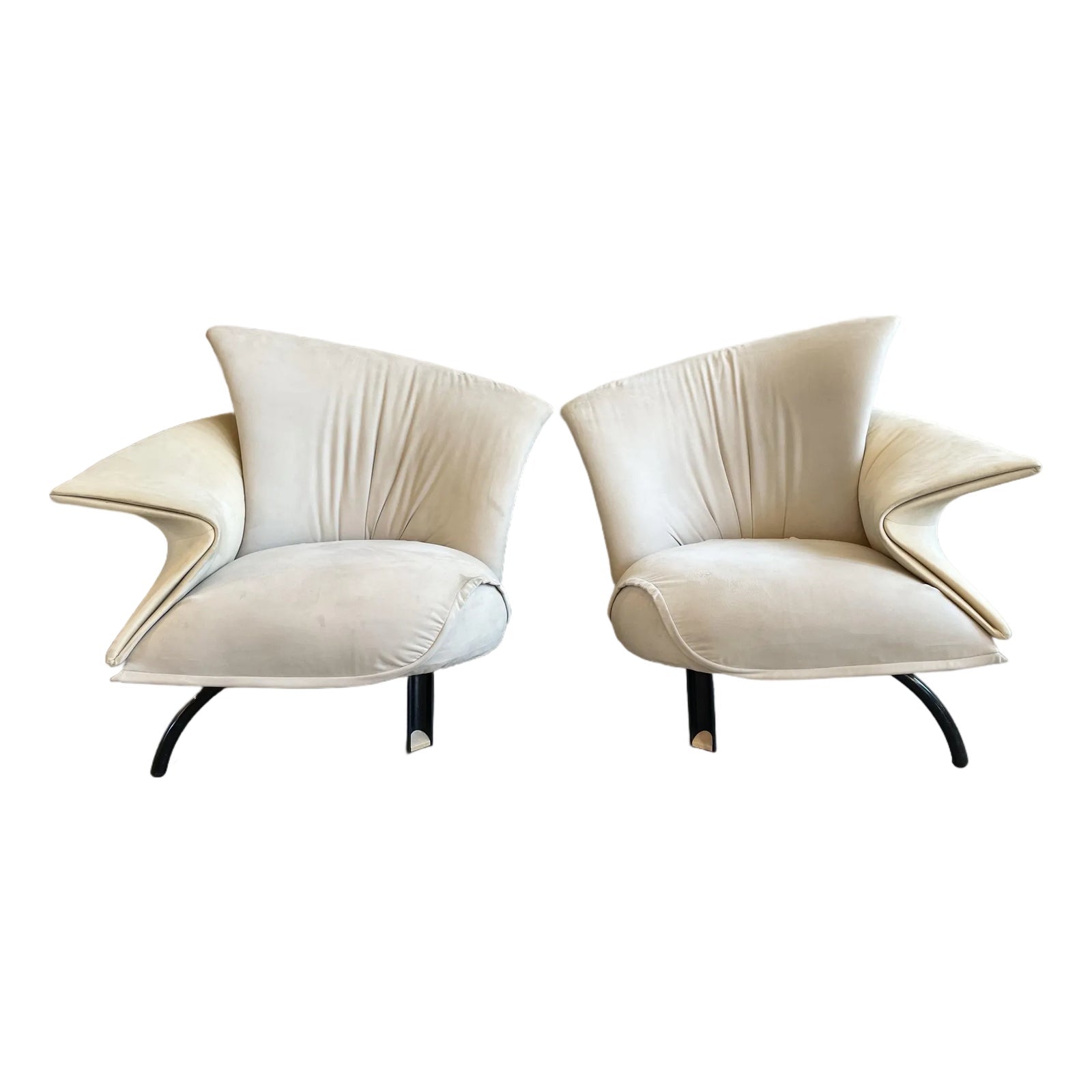 1980s Vintage Italian Chairs in the Manner of Giorgio Saporiti - A Pair