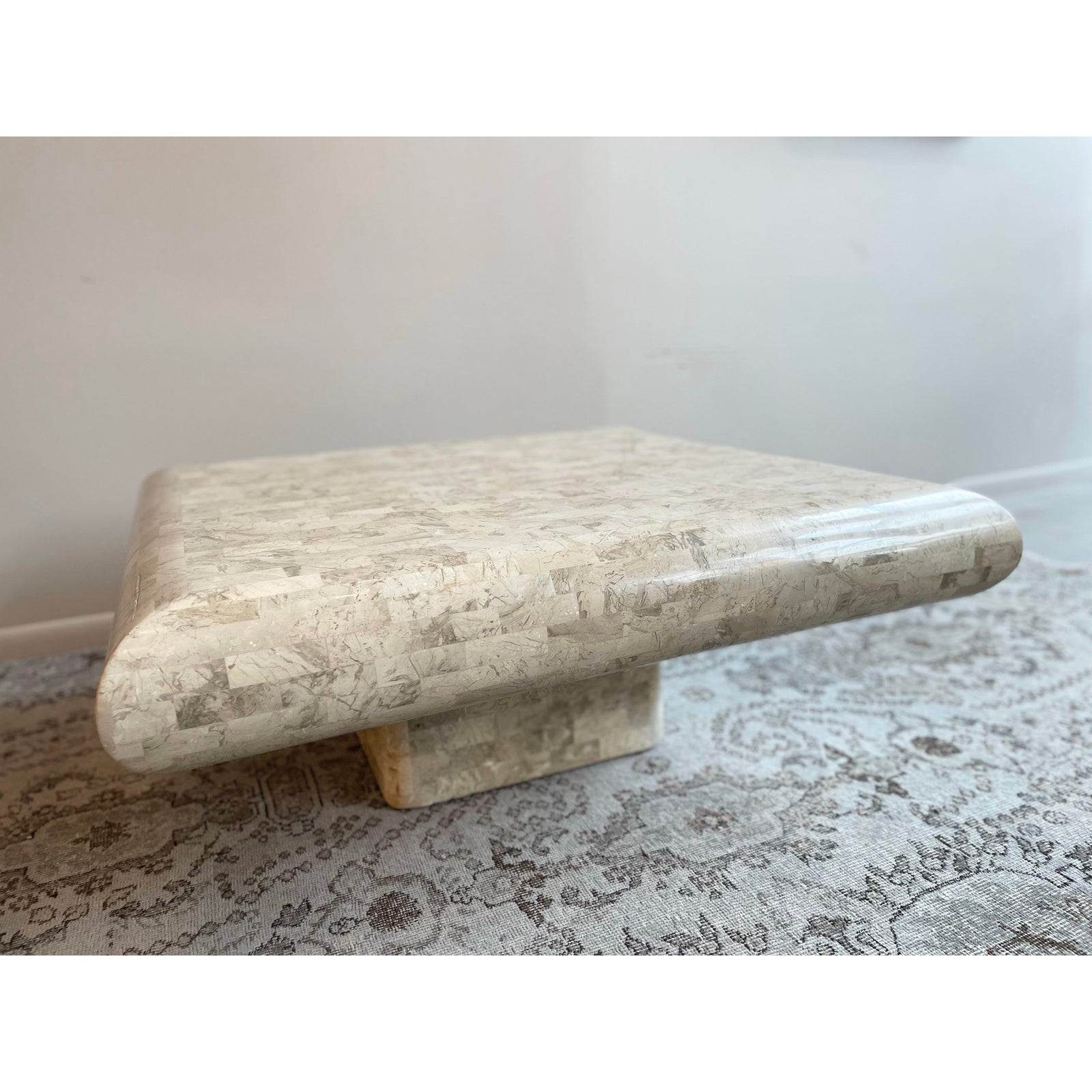 1980s Vintage Maitland Smith Tessellated Stone Coffee Table Postmodern