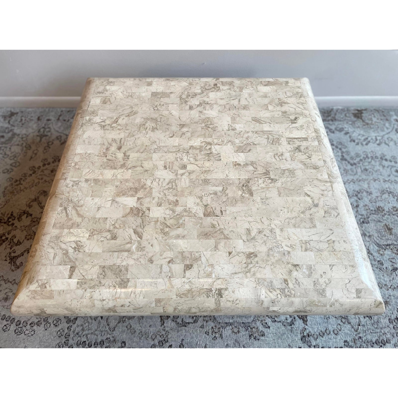 1980s Vintage Maitland Smith Tessellated Stone Coffee Table Postmodern
