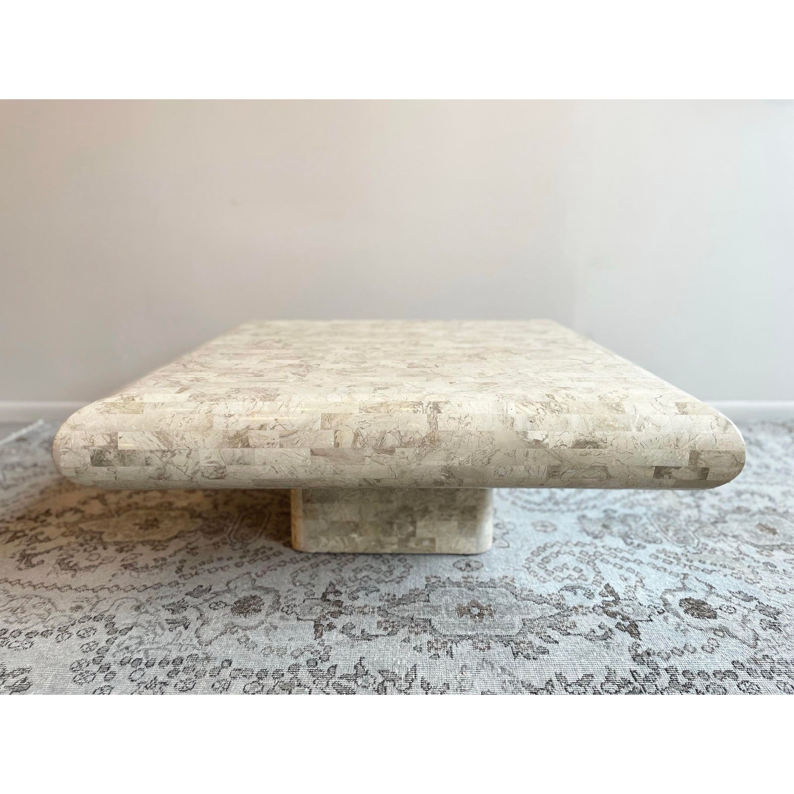 1980s Vintage Maitland Smith Tessellated Stone Coffee Table Postmodern