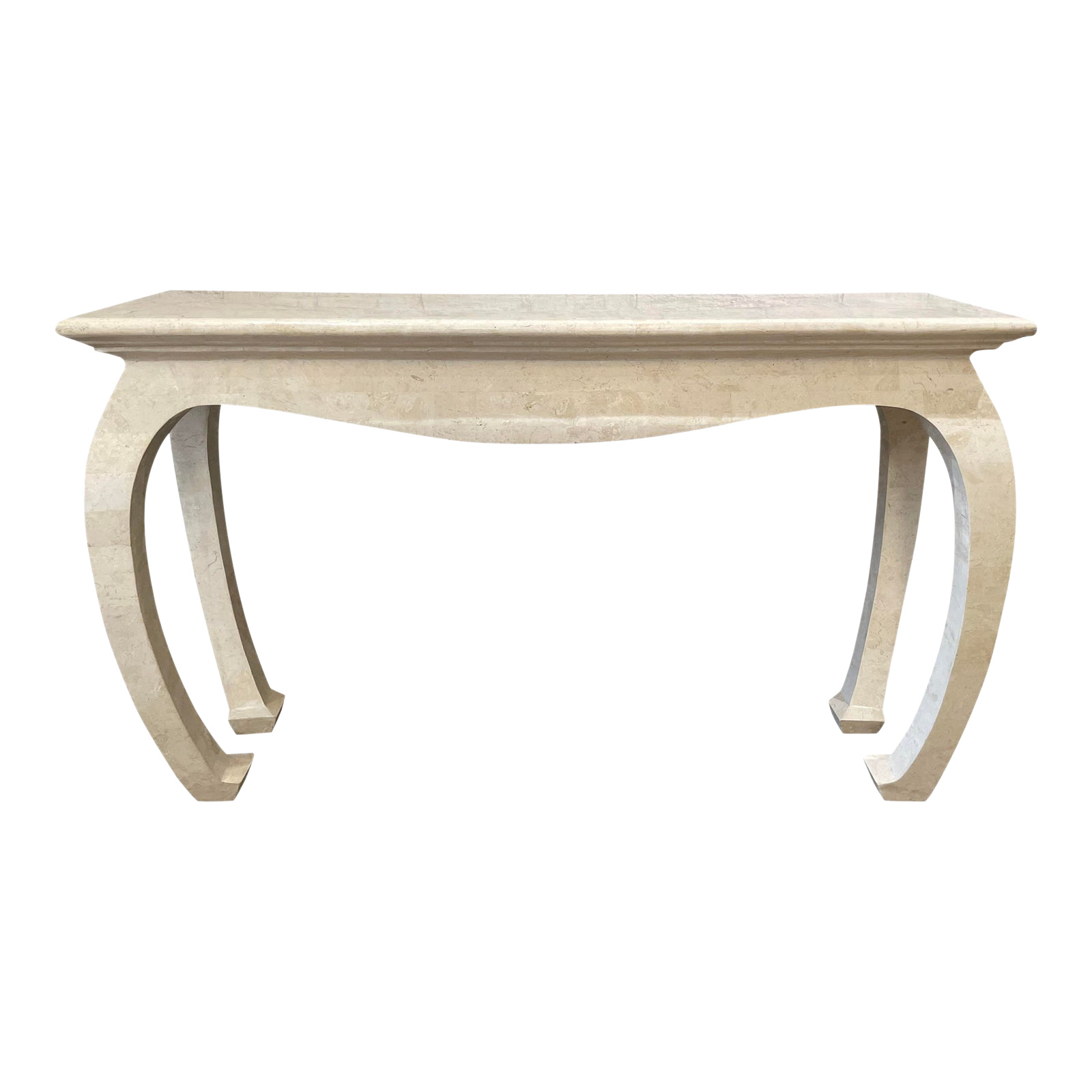 1980s Vintage Maitland Smith Tessellated Stone Console Table