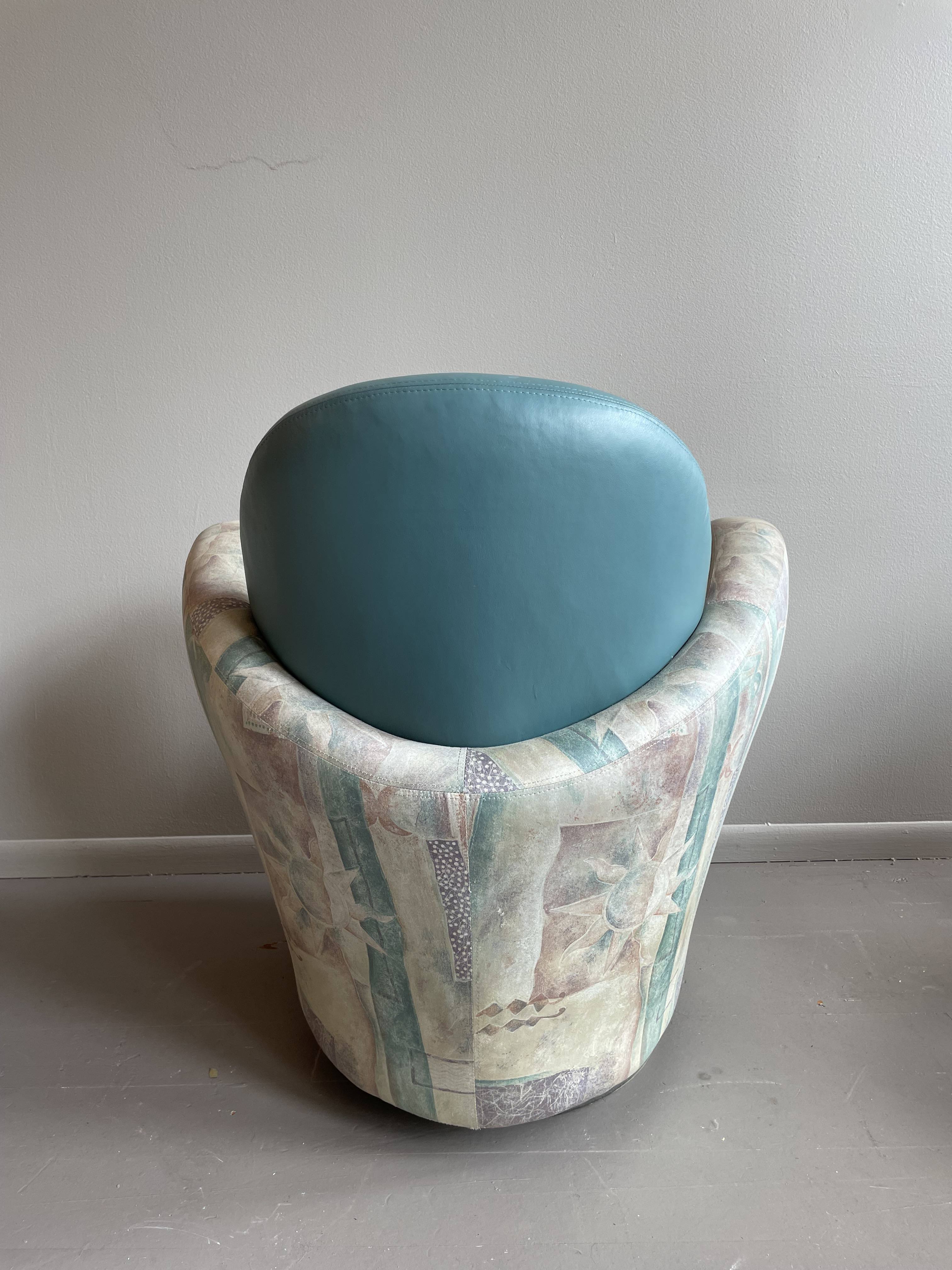 1980s Vintage Michael Wolk Miami Swivel Chairs in the Manner of Kagan - a Pair