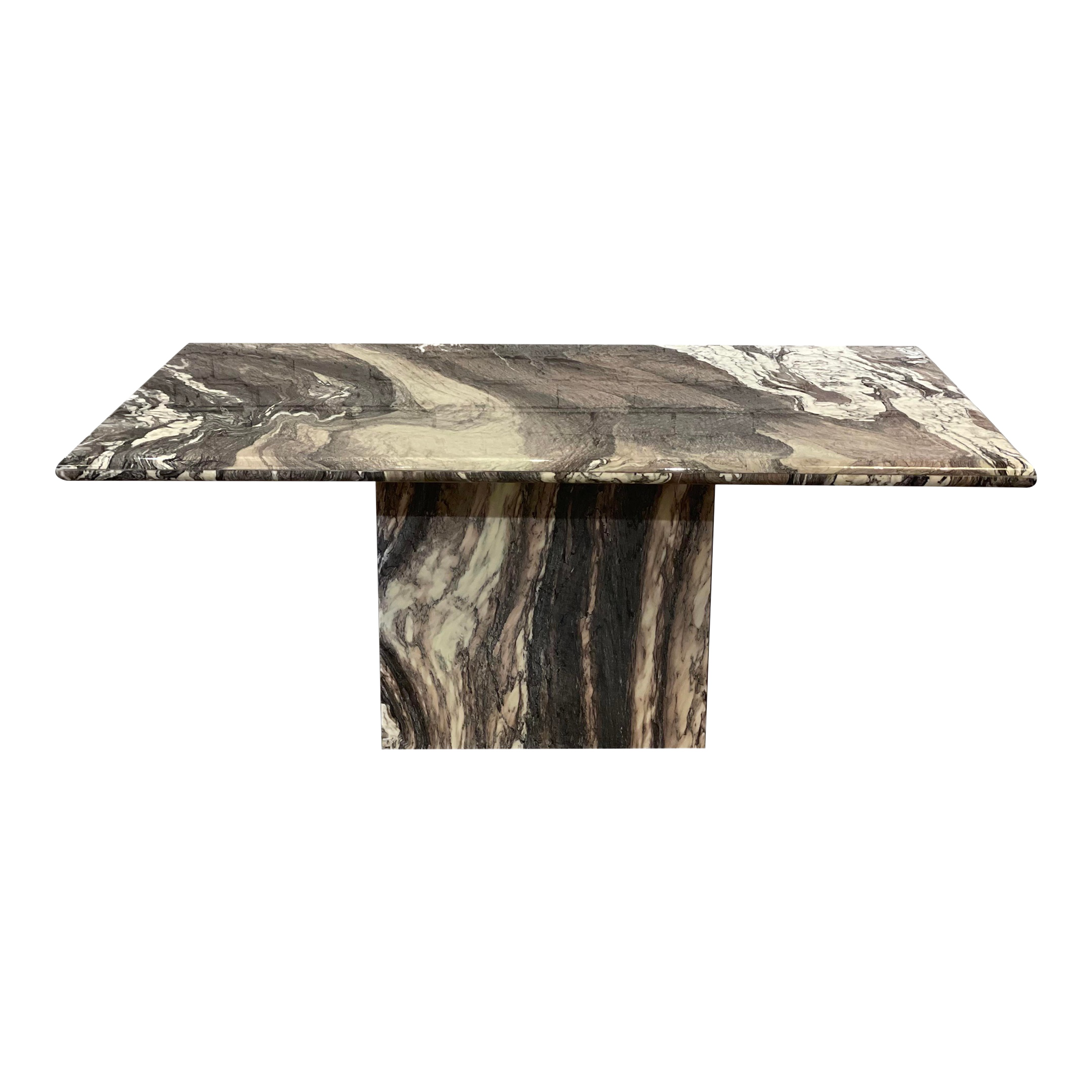 1980s Vintage Postmodern Cipollini Ondulato Marble Dining Table