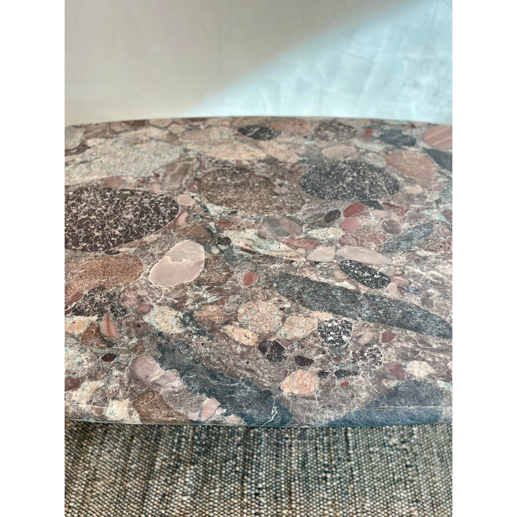 1980s Vintage Rosa Marinace Granite Stone Custom Coffee Table