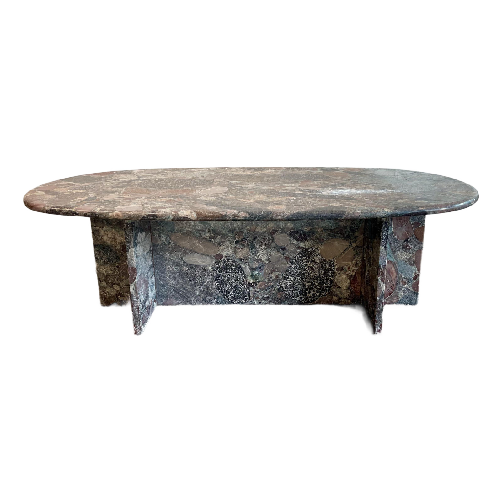1980s Vintage Rosa Marinace Granite Stone Custom Coffee Table
