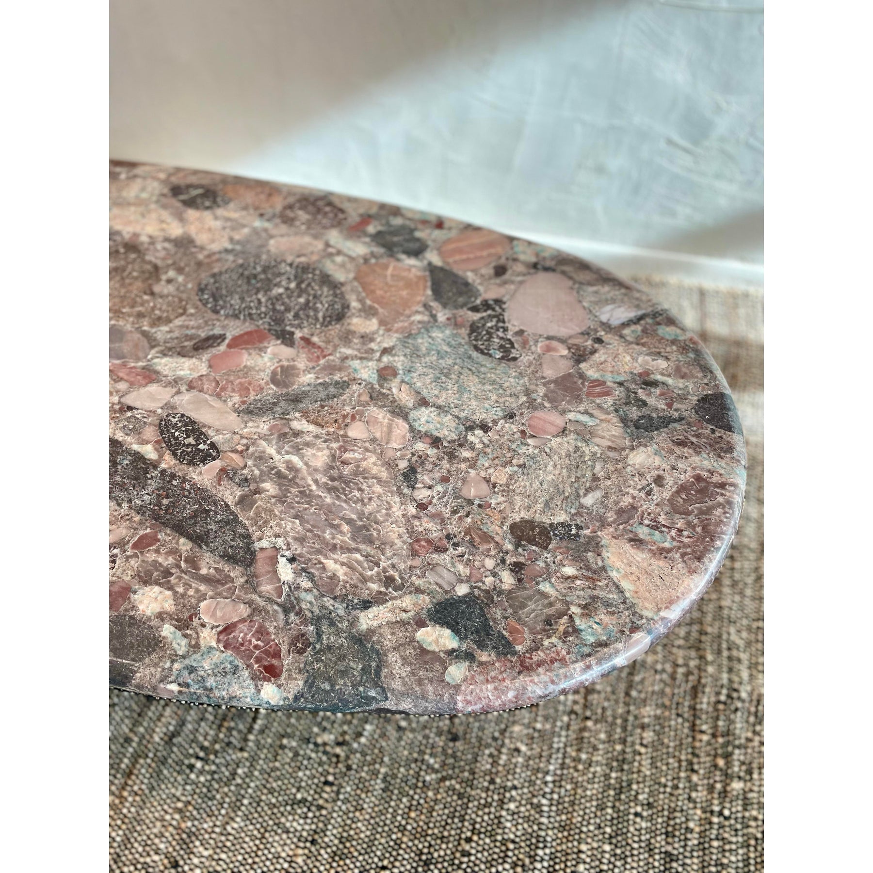 1980s Vintage Rosa Marinace Granite Stone Custom Coffee Table