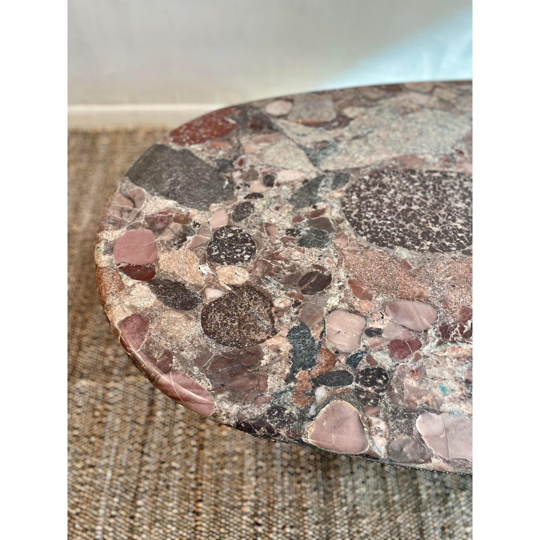 1980s Vintage Rosa Marinace Granite Stone Custom Coffee Table