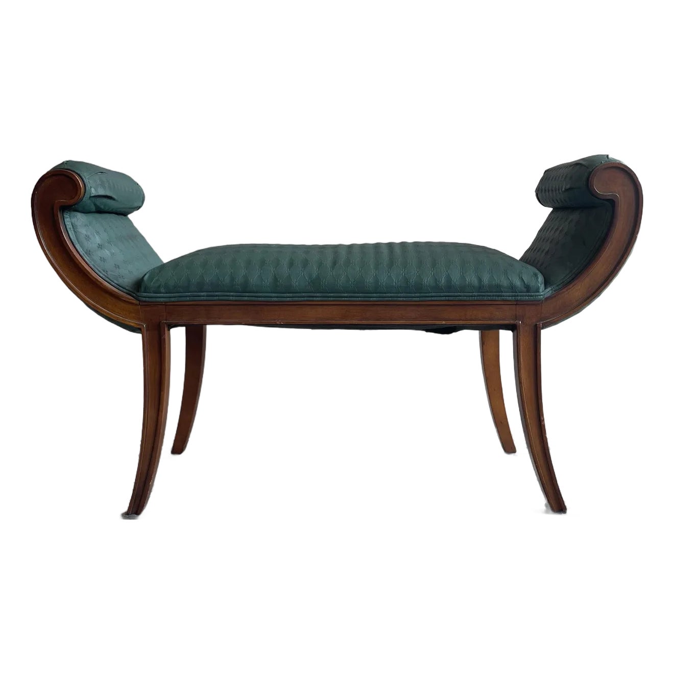 1980s Vintage Scroll Bench