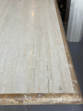 Load image into Gallery viewer, 1980s Vintage Two Toned Travertine Dining Table Rectangle
